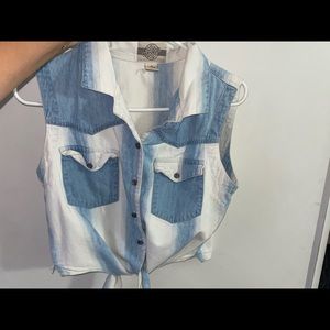 Blue and white tank top